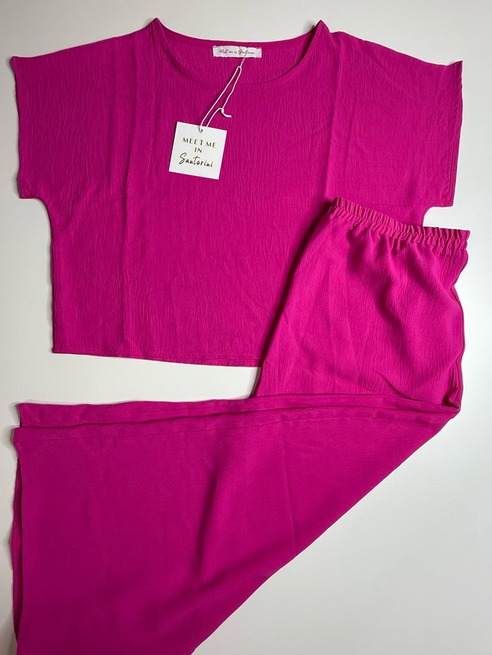 NWT Meet Me in Santorini Magenta Two-Piece Set